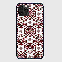 Чехол для iPhone 12 Pro Max Ромб и орнамент, цвет: 3D-черный