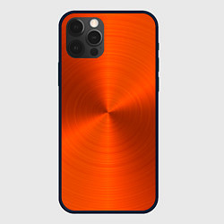 Чехол для iPhone 12 Pro Max Оранжевый волнообразный дисковый узор, цвет: 3D-черный