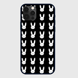 Чехол для iPhone 12 Pro Max Bunny pattern black, цвет: 3D-черный