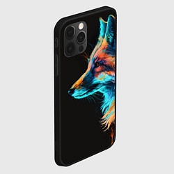 Чехол для iPhone 12 Pro Max Лиса красками, цвет: 3D-черный — фото 2