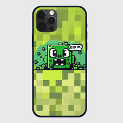 Чехол для iPhone 12 Pro Max Милый взрывающийся крипер, цвет: 3D-черный