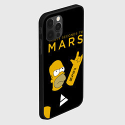 Чехол для iPhone 12 Pro Max 30 Seconds to Mars Гомер Симпсон рокер, цвет: 3D-черный — фото 2