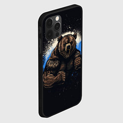 Чехол для iPhone 12 Pro Max Сильный медведь, цвет: 3D-черный — фото 2