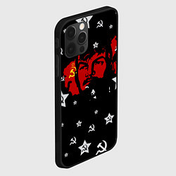 Чехол для iPhone 12 Pro Max Ленин на фоне звезд, цвет: 3D-черный — фото 2