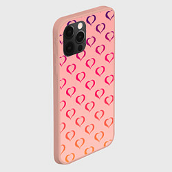 Чехол для iPhone 12 Pro Max Сердечный принт на день влюблённых, цвет: 3D-светло-розовый — фото 2