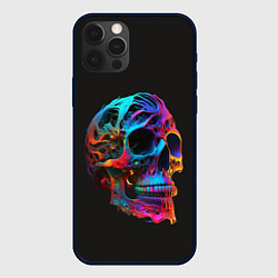 Чехол для iPhone 12 Pro Max Неоновый череп, цвет: 3D-черный