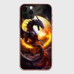 Чехол для iPhone 12 Pro Max Звездный дракон, цвет: 3D-светло-розовый