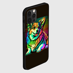 Чехол для iPhone 12 Pro Max Неоновый корги, цвет: 3D-черный — фото 2