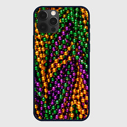 Чехол для iPhone 12 Pro Max Разноцветные буссы, цвет: 3D-черный