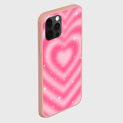 Чехол для iPhone 12 Pro Max Pink y2k hearts, цвет: 3D-светло-розовый — фото 2