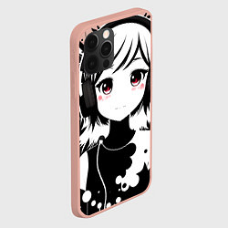 Чехол для iPhone 12 Pro Max Cute anime cupid angel girl wearing headphones, цвет: 3D-светло-розовый — фото 2