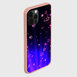 Чехол для iPhone 12 Pro Max Звездочки в неоновой подсветке, цвет: 3D-светло-розовый — фото 2