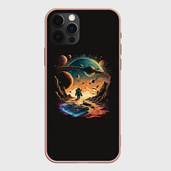 Чехол для iPhone 12 Pro Max Геймпад в космосе, цвет: 3D-светло-розовый