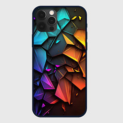 Чехол для iPhone 12 Pro Max Неоновая абстрактная чешуя дракона, цвет: 3D-черный