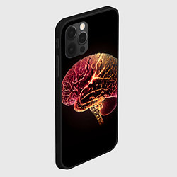 Чехол для iPhone 12 Pro Max Нейронный неоновый мозг, цвет: 3D-черный — фото 2