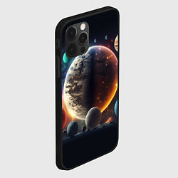 Чехол для iPhone 12 Pro Max Ппланеты и космос от нейросети, цвет: 3D-черный — фото 2