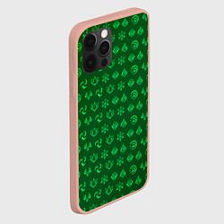 Чехол для iPhone 12 Pro Max Паттерн элементали под дендро, цвет: 3D-светло-розовый — фото 2