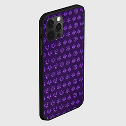 Чехол для iPhone 12 Pro Max Паттерн элементали под электро, цвет: 3D-черный — фото 2