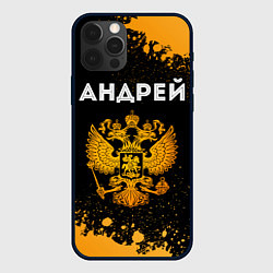 Чехол для iPhone 12 Pro Max Андрей и зологой герб РФ, цвет: 3D-черный