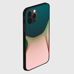 Чехол для iPhone 12 Pro Max Абстрактные зелёные и розовые пластины, цвет: 3D-черный — фото 2