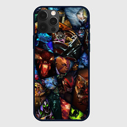 Чехол для iPhone 12 Pro Max Мозаика персонажи Dota 2, цвет: 3D-черный