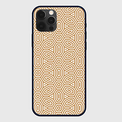Чехол для iPhone 12 Pro Max Абстрактно-овально бежевый паттерн, цвет: 3D-черный