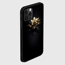 Чехол для iPhone 12 Pro Max Геометрическая золотая лилия, цвет: 3D-черный — фото 2