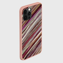 Чехол для iPhone 12 Pro Max Полосы цвета с текстурой планеты, цвет: 3D-светло-розовый — фото 2