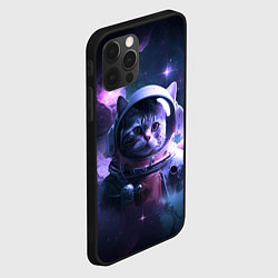 Чехол для iPhone 12 Pro Max Котик космонавт, цвет: 3D-черный — фото 2