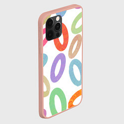Чехол для iPhone 12 Pro Max Паттерн разноцветные овалы, цвет: 3D-светло-розовый — фото 2