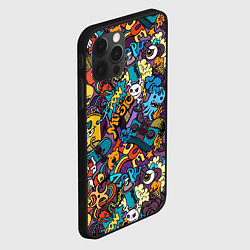 Чехол для iPhone 12 Pro Max Стрит-арт music: разноцветный, цвет: 3D-черный — фото 2