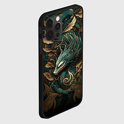 Чехол для iPhone 12 Pro Max Изумрудный Дракон Irezumi, цвет: 3D-черный — фото 2