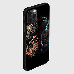 Чехол для iPhone 12 Pro Max Самурай и тигр, цвет: 3D-черный — фото 2