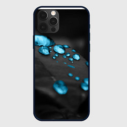 Чехол iPhone 12 Pro Max Капли на черном фоне
