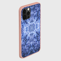 Чехол для iPhone 12 Pro Max Ледяные линии на синем цвете, цвет: 3D-светло-розовый — фото 2