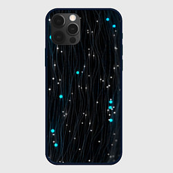 Чехол для iPhone 12 Pro Max Волнистые космические блики, цвет: 3D-черный
