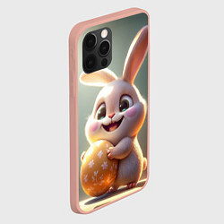 Чехол для iPhone 12 Pro Max Пасхальный зайка на полянке, цвет: 3D-светло-розовый — фото 2