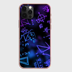 Чехол для iPhone 12 Pro Max Неоновые формулы, цвет: 3D-светло-розовый