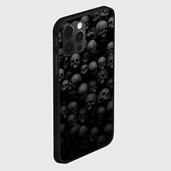 Чехол для iPhone 12 Pro Max Груда черепов - паттерн, цвет: 3D-черный — фото 2