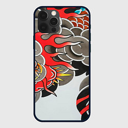 Чехол для iPhone 12 Pro Max Иредзуми: дракон в дыму, цвет: 3D-черный