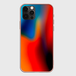 Чехол для iPhone 12 Pro Max Градиент разноцветный, цвет: 3D-светло-розовый