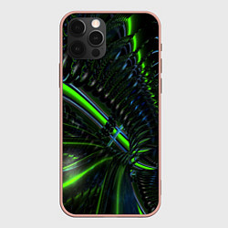 Чехол для iPhone 12 Pro Max Светящиеся лучи узор, цвет: 3D-светло-розовый