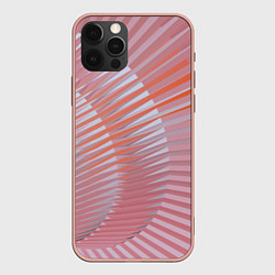 Чехол iPhone 12 Pro Max Абстрактные розовые волнообразные линии