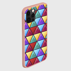 Чехол для iPhone 12 Pro Max Геометрический красочный паттерн, цвет: 3D-светло-розовый — фото 2