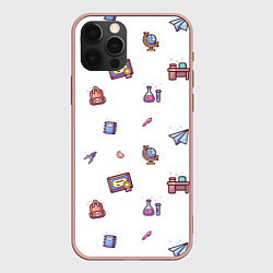 Чехол для iPhone 12 Pro Max Паттерн - школа, цвет: 3D-светло-розовый