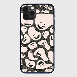 Чехол для iPhone 12 Pro Max Камни с лицами, цвет: 3D-черный