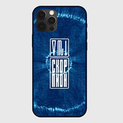 Чехол для iPhone 12 Pro Max Знак Скорпион на фоне тай-дай, цвет: 3D-черный