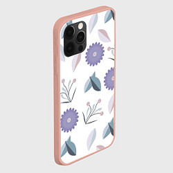 Чехол для iPhone 12 Pro Max Листья и цветок, цвет: 3D-светло-розовый — фото 2