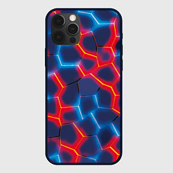 Чехол для iPhone 12 Pro Max Красный и синий неон, цвет: 3D-черный