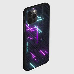 Чехол для iPhone 12 Pro Max Неоновые полосы, цвет: 3D-черный — фото 2